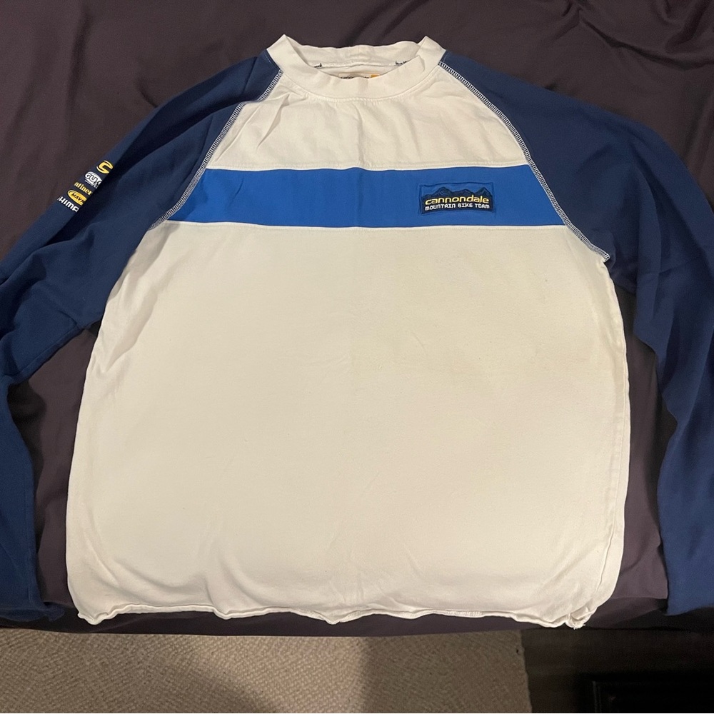 Cannondale White and Blue Long Sleeve Shirt